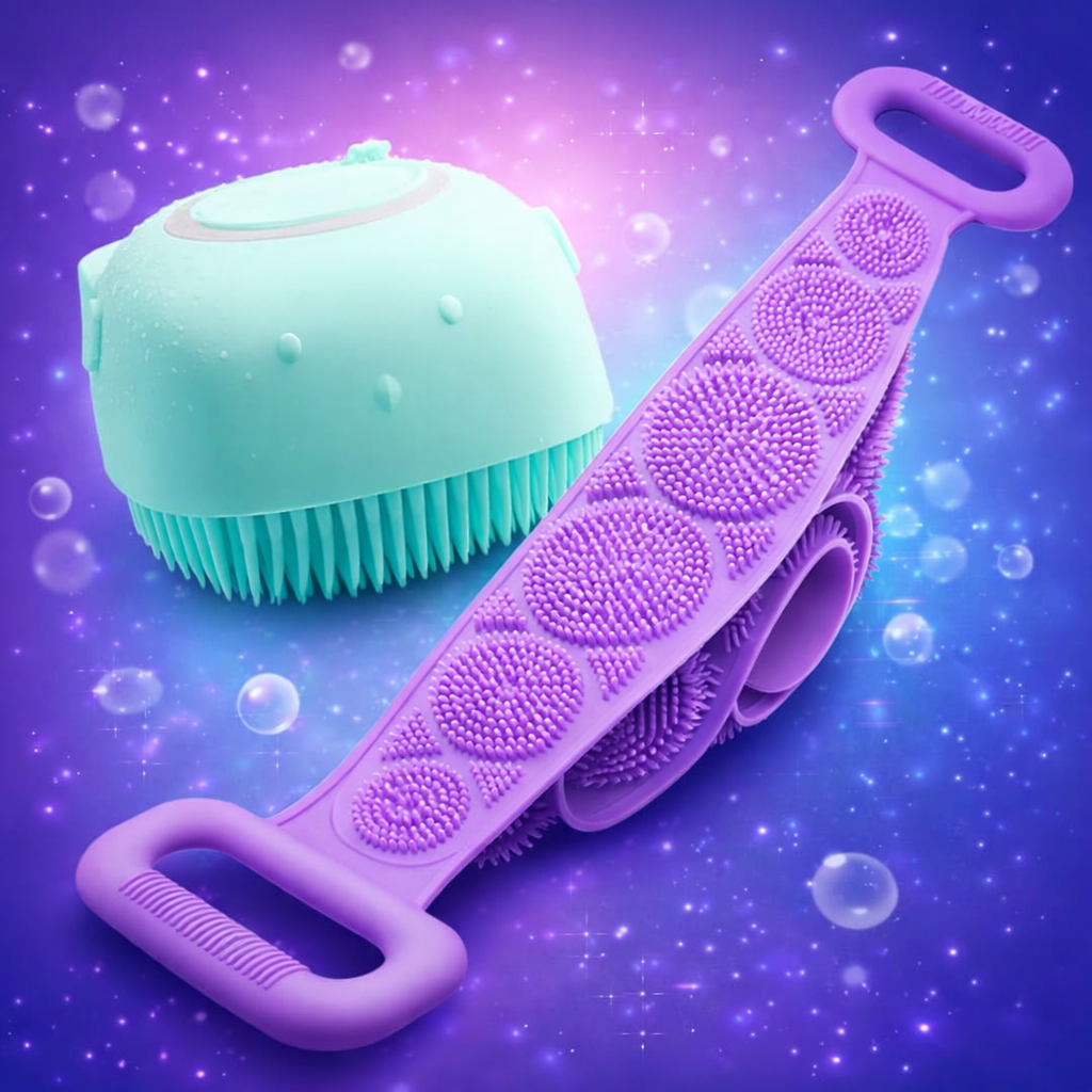 Silicone Back Scrubber Combo – Deep Clean Bath Set