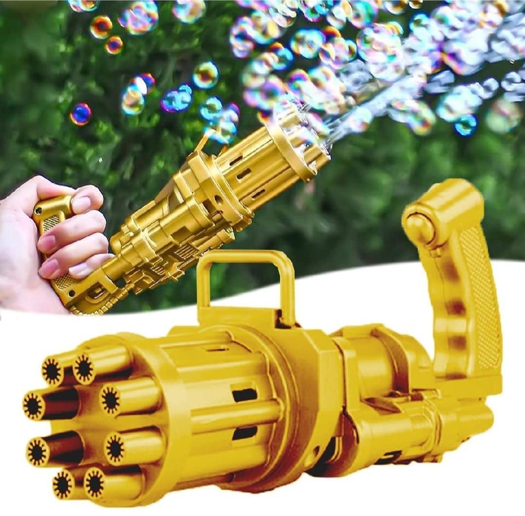 Portable Electric Bubble Gun Toy with Powerful Bubble Blower, Multi-Color Bubbles, and Easy Grip Handle