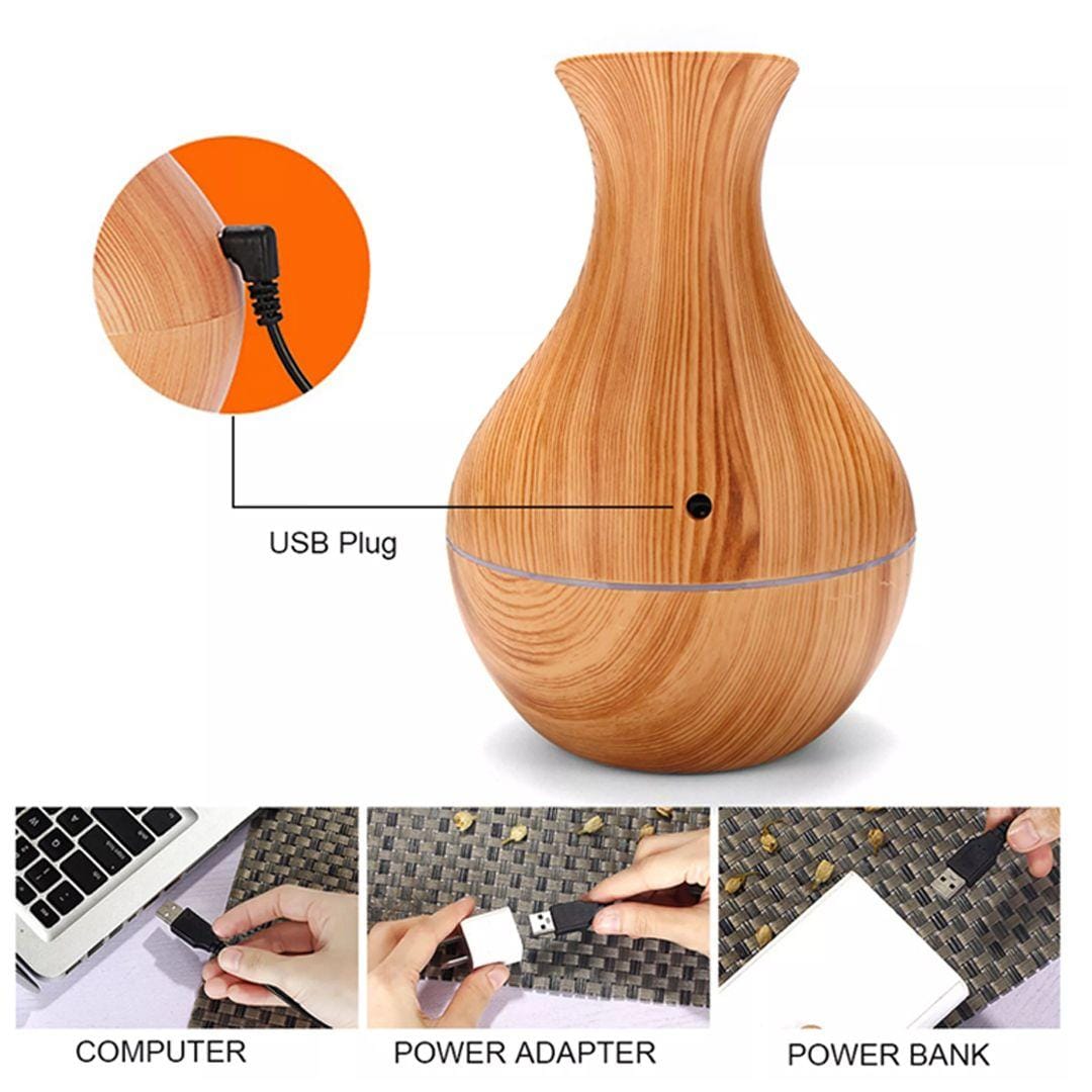 Mini Ultrasonic Aromatherapy Diffuser – Cool Mist Air Humidifier with USB Charging Port
